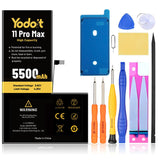 1 x RAW Customer Returns Yodoit 5500mAh Battery for Phone 11 Pro Max, Upgraded High Capacity Replacement Battery 0 Cycles for Model A2161, A2220, A2218 with Full Repair Tool Kits - RRP €32.46