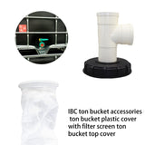 1 x RAW Customer Returns IBC lid filter, washable IBC tank lid made of nylon with lid, IBC tank accessories with mesh filter for 163mm rainwater tank, 45 , 90 , straight head and vertical 4-way options 163mm straight head  - RRP €24.19