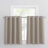 1 x RAW Customer Returns PONY DANCE Blackout curtains with eyelets, 2 pieces, panel curtain, opaque thermal curtain, short curtains, kitchen bathroom window, H 90 x W 132 cm, sand colour - RRP €32.41