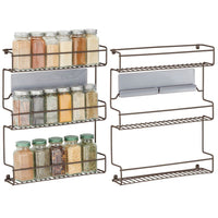 1 x RAW Customer Returns mDesign Set of 2 Kitchen Spice Racks Self-Adhesive Metal Shelf with 3 Tiers for Wall Mounting Ideal as a Spice Organizer for the Kitchen and Pantry Bronze Color - RRP €18.3