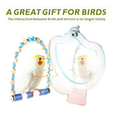 1 x Brand New Budgie Bird Mirror Bird Toy - Acrylic Bird Tulip Shape Hanging Mirror Parrot Accessories For Bird Cage With Screws For Macaw, Parakeet, Cockatiels, 1 Piece - RRP €20.4