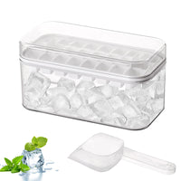 3 x Brand New Ice cube container 24-compartment stackable ice cube mold ice cube tray with container and scoop reusable ice cube trays for whiskey beer cola coffee drinks juice wine white  - RRP €33.36