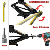 1 x RAW Customer Returns AXOTEN Max 3T Hydraulic Jack with Crank, Various Accessories, Scissor Jack for Cars, SUV MPV max 3T - RRP €55.5