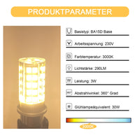 1 x Brand New XIMNCHNI B15D LED Light Bulb Warm White 3000K B15D Double Contact Lamp 7W Equivalent to 75W 80W 100W Halogen Bulbs 800LM AC100-265V Not Dimmable For Sewing Machines Floor Lamp, Pack of 2 - RRP €14.11