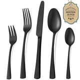 1 x RAW Customer Returns Bestdin cutlery set for 6 people, 30 piece stainless steel cutlery set, matt black, dining cutlery set with knife, fork, spoon, high-quality stainless steel cutlery, dishwasher safe. - RRP €37.3