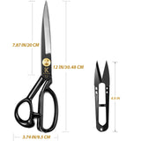 1 x RAW Customer Returns Sewing Scissors - Tailor Sewing Scissors for Cutting Fabric, Clothing, Leather, Raw Materials Black  - RRP €19.99