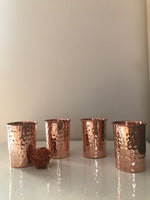 1 x RAW Customer Returns Zap Impex Drinking Vessels Hammered Copper Glass Pure Copper Tumbler Ayurvedic Healing Set of 4, 250 ml - RRP €24.99