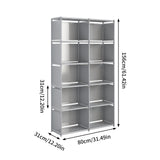 1 x RAW Customer Returns JIUYOTREE bookcase with 10 compartments, cube shelf, storage shelf, shelving system for storing books, clothes, boxes, toys, gray - RRP €30.53