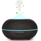 1 x RAW Customer Returns WD CD Aroma Diffuser Humidifier 300ml Dark Brown, Ultrasonic Nebulizer Fragrance Lamp Oil Diffuser with 7 Colors LED Waterless Automatic Shutoff for Bedroom, Office, Yoga, Spa - RRP €23.98