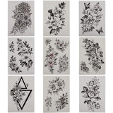 1 x Brand New GORGECRAFT 9Pcs Black Rose Flower Butterfly Temporary Tattoo Stickers Floral Fake Tattoos Body Art Arm Sketch Long Lasting Realistic Waterproof Tattoo Sticker for Women Men Parties - RRP €15.6