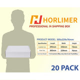 1 x RAW Customer Returns HORLIMER Shipping Box, Flat Cardboard Boxes for Packaging 30.5cm x22.9cm x 7.6cm Pack of 20 Pieces - RRP €30.99