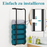 8 x RAW Customer Returns EnjoyNest Towel Rack, Bathroom Towel Rack, Stainless Steel Towel Rack for Bathroom, Bath Towel Rack Organizer for Folded Large Towel Washcloths, Black - RRP €290.32