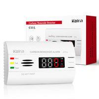 1 x RAW Customer Returns Kalrin CO detector carbon monoxide detector with accurate sensor for 10-year lifespan LED display carbon monoxide warning detector test button battery operation complies with EN 50291 standards - RRP €26.54