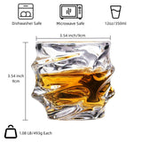 1 x RAW Customer Returns GLASKEY Unique Bar Whiskey Glasses Set of 4, 350ml Lead-Free Crystal Whiskey Glass, Rum Glasses for Cocktail Rum Vodka Scotch Gin Cognac Water Dishwasher Safe - RRP €29.98