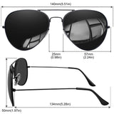 1 x RAW Customer Returns KANASTAL Double Sunglasses Men Polarized Women Drop Classic Vintage Mirror Metal Silver Sunglasses - Silver Lens Black Lens Black Frame - RRP €24.58