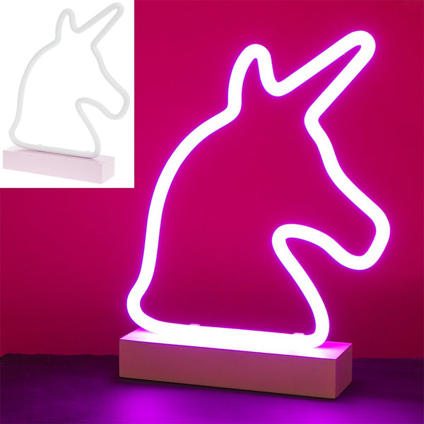 1 x Brand New Lesser Pavey Unicorn Lamp, Neon Pink - RRP €8.59