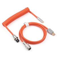 1 x RAW Customer Returns EPOMAKER Puff Aviator Coiled USB, Type C Detachable Mechanical Gaming Keyboard Cable for Mac Win Gamers, Suitable for RT100 TH68 PRO TH80 PRO TH96 TH80 SE CIDOO V65. etc Puff Orange  - RRP €17.99