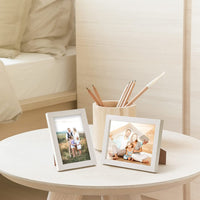 1 x RAW Customer Returns XHDA set of 4 picture frames 13x18 cm white, can be placed horizontally or vertically on the table or hung on the wall - RRP €17.99