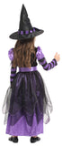 14 x Brand New Agares Children s Girls Witch Costume Halloween Carnival Costumes Purple Black Long Witch Dress with Witch Hat 120 130  - RRP €282.24