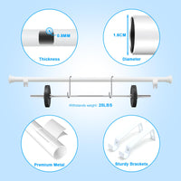 13 x Brand New INFLATION Curtain Rods - Heavy Duty Outdoor Curtain Rods 30 to 62 inch - 1.6 cm Adjustable Matte White Curtain Rods for Patio, Sliding Glass Door, Living Room, 2 Pack - RRP €345.02