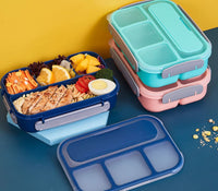 1 x RAW Customer Returns Meider lunch box with 4 compartments, the bento box contains a spoon, robust and leak-proof, BPA-free lunch box, snack box for school and picnic snack box pink  - RRP €7.04