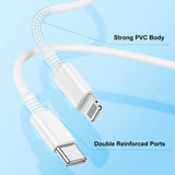 1 x RAW Customer Returns USB C to Lightning Cable 3 m, 2 pieces charging cable iPhone 3 m charger USB C fast charging for Apple iPhone 13 13 Pro 13 Mini, iPhone 12 12 Pro 12 Pro Max, iPhone 11, MacBook, iPad - RRP €26.4