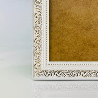 1 x RAW Customer Returns VictoR Vintage picture frame Rubens in 21x30 cm A4 white gold - frame 30x20mm - real glass - picture frame baroque - antique - picture frame 20x30 vintage - picture frame A4 white - RRP €20.16