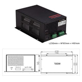 1 x RAW Customer Returns Cloudray CO2 Laser Power Supply CO2 Laser Power Supply CO2 laser 100w for CO2 Laser Tube CO2 Laser Tube For CO2 Laser Engraver Cutter MYJG-100W Monitor  - RRP €220.0