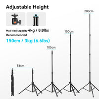 1 x RAW Customer Returns SMALLRIG 78.7 200cm Light Stand, Portable Photography Tripod, Ideal for Reflectors Softboxes Studio Lights Umbrellas Ring Light, Max Load 4kg, Folded Size 56cm, RA-S200-4379 - RRP €44.9