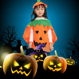 5 x Brand New YKKJ Halloween Pumpkin Costume,Kids Halloween Clothes Pumpkin Costume Kids Cosplay Party Dresses with Beanie Hat and Candy Bags - RRP €54.95