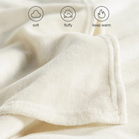 1 x RAW Customer Returns WAVVE Extra Large Blanket for Bed 180, Flannel Blanket for Sofa 230x270 cm, Soft, Warm, Breathable Bedspread 270x230 cm, Cream  - RRP €30.99