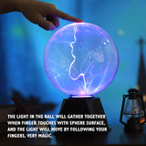 1 x RAW Customer Returns LEDMOMO Plasma Ball Magic Plasma Ball Blue Light Flashes Touch Sensitive Lamp 8 Inch - RRP €55.09