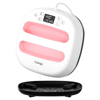 1 x RAW Customer Returns Calogy Heat Press Plotter 25.4 x 25.4 cm 10 10 , Portable Heat Press T-Shirt Printing Machine, Fast Heat-Up with Timer for Clothes, Bags, Pillows, Hats, HTV Vinyl Sublimation White Pink  - RRP €112.72