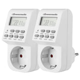 1 x RAW Customer Returns DEWENWILS digital timer socket, digital timer with 20 configurable switching programs, LCD display, for lamps, coffee machines, Christmas decorations, pack of 2 16A 3680W  - RRP €21.77