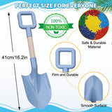 1 x RAW Customer Returns Beach Shovel for Kids, 16 Jumbo Sand Shovel with Wooden Handled, Children Beach Spade for Travel, Plastic Sandpit Garden Toys, Toddlers Beach Tools for Digging Snow 3PCS  - RRP €16.12