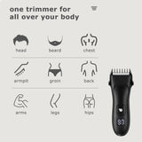 6 x RAW Customer Returns Men s Electric Hair Clipper, Waterproof Wireless Body Hair Trimmer Intimate Hair Trimmer for Groin Pubic Hair with USB Charging Station, LED Display Body Hair Trimmer Kit - RRP €120.96