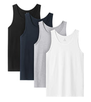 1 x RAW Customer Returns LAPASA Pack of 4 Tank Tops 100 Cotton Men s Relaxed Fit M36 - Sportswear Tank Tops Gym Training Sports Oversize 1 Black, 1 Navy Blue, 1 Light Grey, 1 White L - RRP €29.99