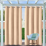 1 x RAW Customer Returns Clothink Outdoor Curtain Eyelets Top Bottom 132x215cm Grey-White Pavilion Curtains Sun Protection Privacy Protection Weatherproof - RRP €27.12