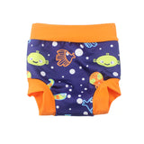 1 x RAW Customer Returns BabyPreg Baby Kid Swim Briefs Cover Diaper High Waist Belly Protector Swim Shorts Blue Fish Navy, 3-5 Years  - RRP €26.99