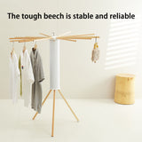 1 x RAW Customer Returns JOOM clothes rack made of wood, foldable, portable clothes rack, space-saving clothes rack, extendable clothes rack - clothes rack wood, white  - RRP €103.93