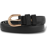 1 x Brand New TIESOME Thin leather belts for women, thin women s belt, thin faux leather belt, thin waist belt with buckle for trousers black  - RRP €27.6