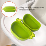 1 x Brand New Children s Silicone Plate, Baby Plate Bowl Mini Silicone Plate for Baby Portable Plate Baby Non-Slip Baby Plate BPA Free Dishwasher and Microwave Safe Yellow Green  - RRP €20.4