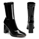 3 x Brand New DREAM PAIRS Women s Mid-Calf Boots - Polyurethane Upper - Square Toe, Black, 38 EU - RRP €107.16