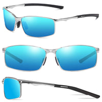 1 x RAW Customer Returns Sunglasses for Men and Women Polarized Metal Frame Rectangular Ultra Light Anti-Reflective UV Protection Fashion Sunglasses Cat 3 CE - RRP €24.99