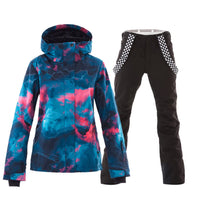 1 x RAW Customer Returns HOTIAN Women s Ski Jacket and Pants Set, Winter Warm Women Jacket, Waterproof Ski Pants and Coat, for Outdoor Work Skiing Fishing Riding Motorcycle - RRP €169.99