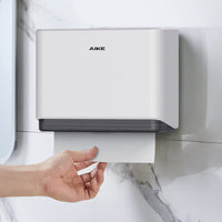 1 x RAW Customer Returns AIKE paper towel dispenser wall mounted without drilling, towel dispenser compatible Z-fold for paper fold size 25.4 x 8 cm or smaller, holds 200 sheets of paper - RRP €21.77