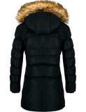 1 x RAW Customer Returns CHERFLY Women s Medium Length Winter Coat Thick Warm Jacket with Removable Fur Hood Black, M  - RRP €92.21