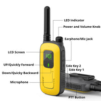 1 x RAW Customer Returns Radioddity PR-T3 Walkie Talkie PMR446 Radio VOX with 16 Channels Flashlight 4KM Range Rechargeable Batteries for Adventure, Outdoor, Camping, 2 Pieces Orange Yellow  - RRP €30.7