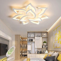 1 x RAW Customer Returns LED ceiling light dimmable, living room lamp with remote control color change, bedroom ceiling lamp modern ceiling lighting ceiling lighting chandelier lamp, dimming 10 heads 85cm 33.4in - RRP €109.99