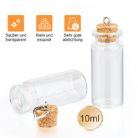 2 x RAW Customer Returns GOTRUST decorative bottles, message in a bottle 10ML, 30 pieces glass wishing bottle, small bottles test tube with cork, test tubes with small bottle pendants 22x50mm - RRP €27.24